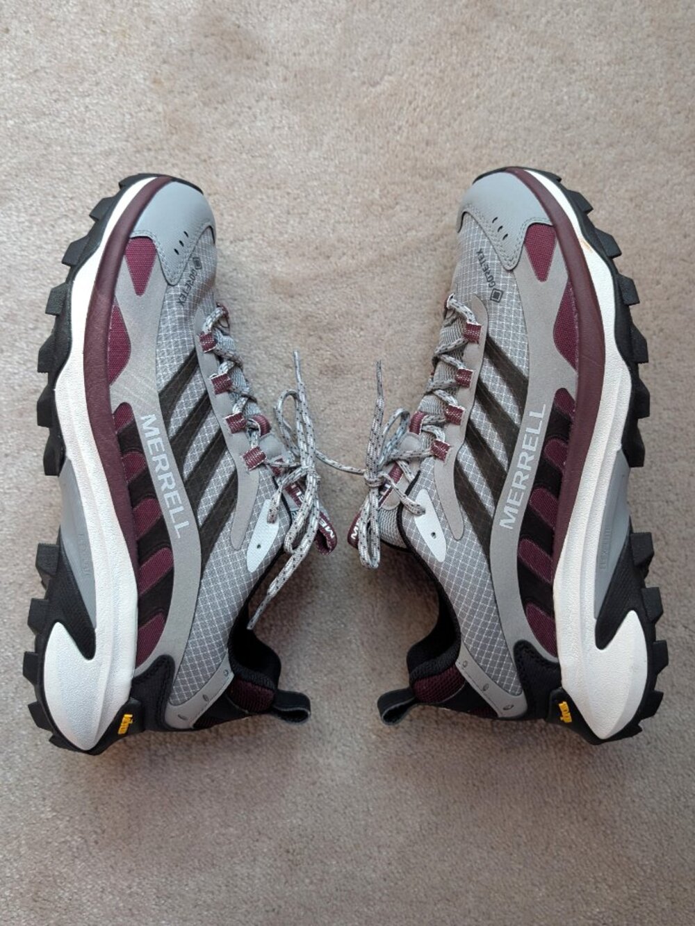 Merrell Men's Moab Speed 2 GORE-TEX® Hiking Shoes (size 10; color cement/cherry)